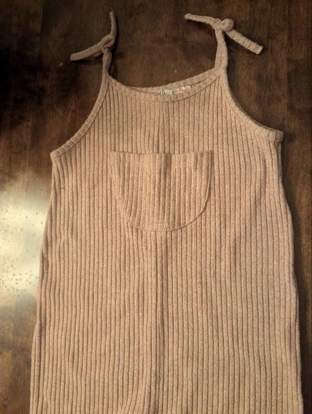 Zara Ribbed Tie-Shoulder Jumpsuit/ Girls 4-5